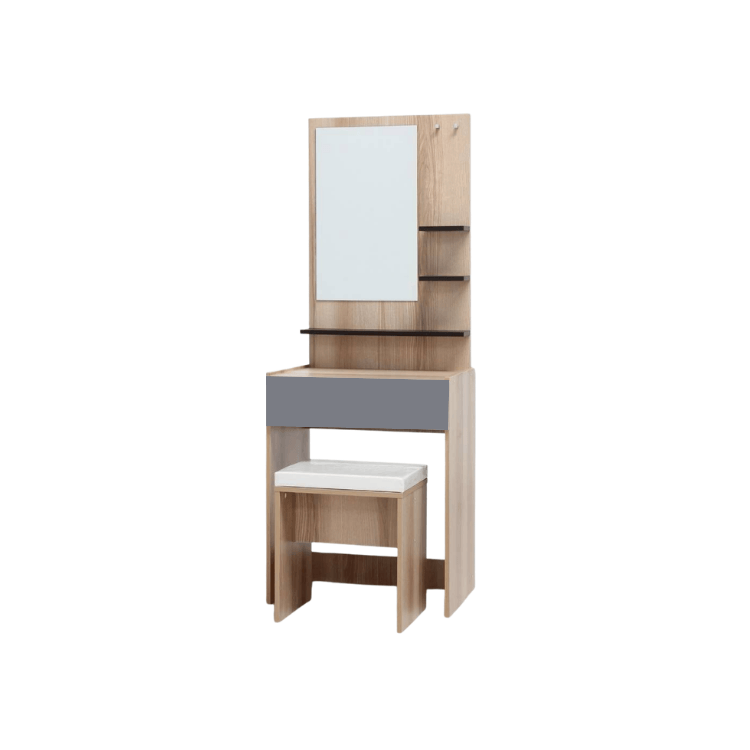 ชุดห้องนอน + ที่นอนสปริง 5 ฟุต WISDOM DESIGN FURNITURE รุ่น EASY สีบัตเตอร์/กราไฟท์